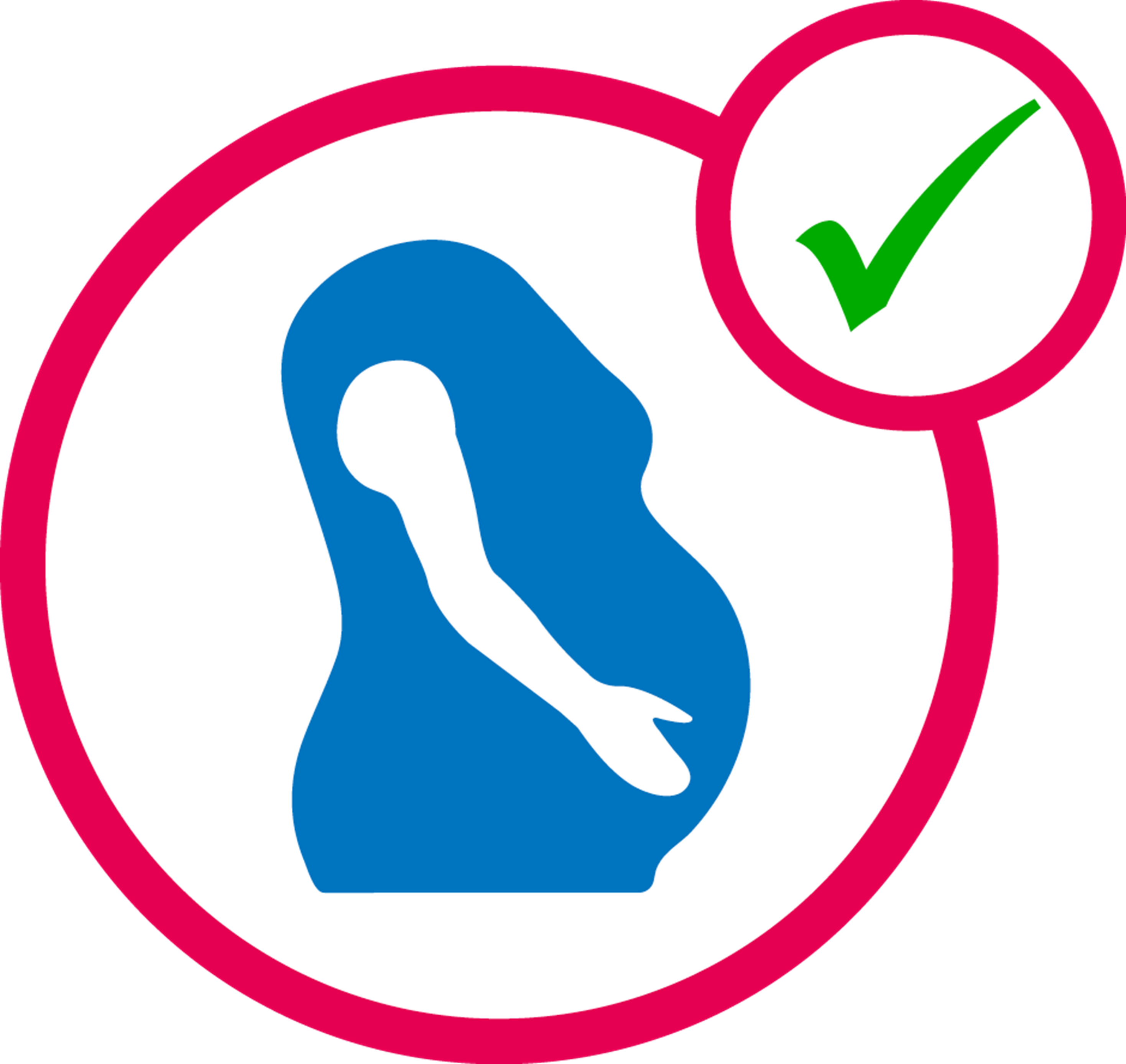 Icon mit einer schwangeren Frau.
