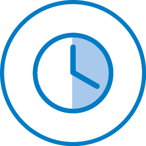 Icon mit einer Uhr zur Anwendungszeit.